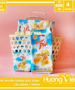 Bánh pía truyền thống đặc biệt đậu xanh sầu riêng 1 trứng 5 sao Tân Huê Viên 600gr