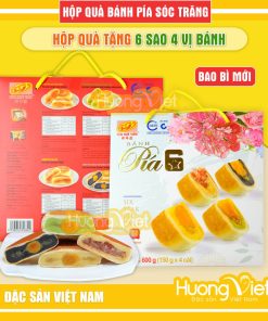 Hộp bánh pía 6 sao 4 bánh Tân Huê Viên 600gr