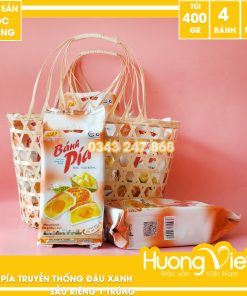Bánh pía truyền thống đậu xanh sầu riêng 1 trứng 4 sao Tân Huê Viên 540gr