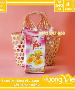 Bánh pía truyền thống đậu xanh sầu riêng 1 trứng 4 sao Tân Huê Viên 540gr