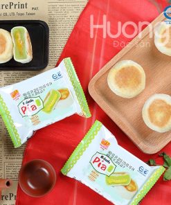 Bánh pía kim sa lá dứa trứng tan chảy Tân Huê Viên 12 bánh (túi 500gr)