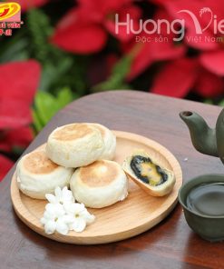 Bánh pía kim sa mè đen trứng tan chảy Tân Huê Viên 12 bánh (túi 500gr)