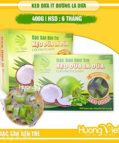 Kẹo Dừa Lá Dứa Ít Đường Du Thảo 400g Kẹo Dừa Lá Dứa Ít Đường Du Thảo 400g