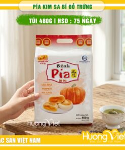 Bánh pía kim sa Bí đỏ trứng chảy Tân Huê Viên 12 bánh mini (Túi 500g)