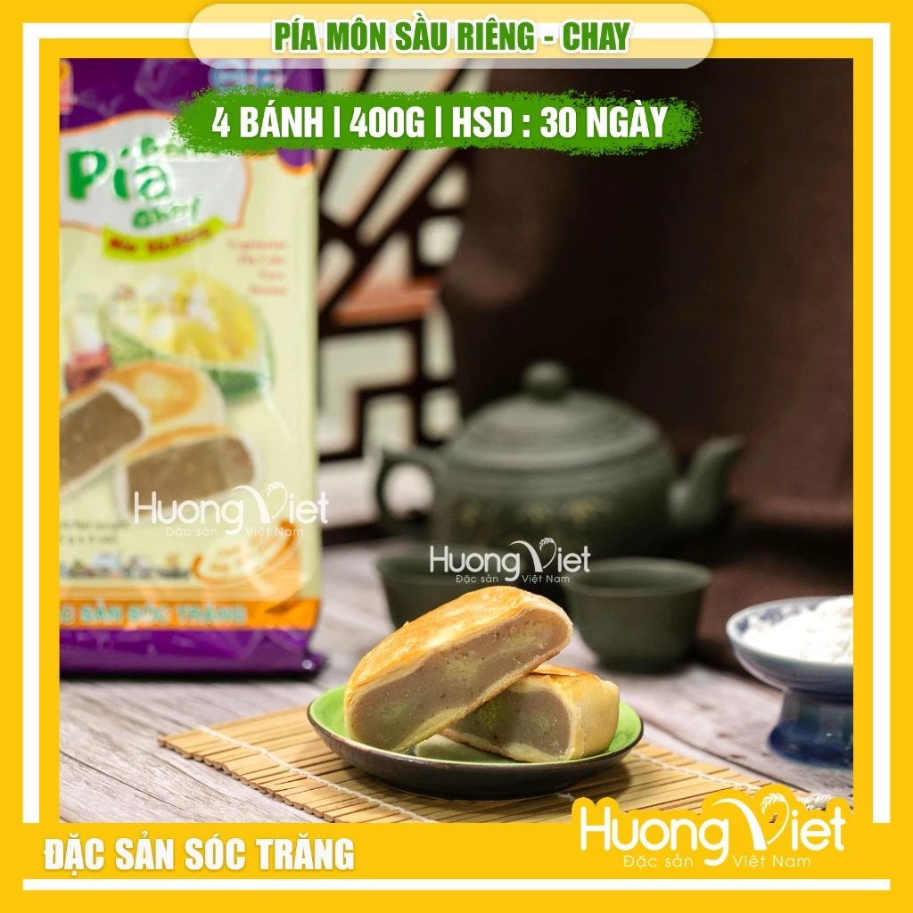 Bánh pía chay khoai môn sầu riêng Tân Huê Viên (Túi 400g)