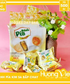 Bánh pía kim sa chay bắp mini Tân Huê Viên 12 bánh (túi 500gr)