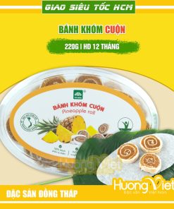 Kẹo mứt khóm cuộn bánh phồng Tư Bông 220gr