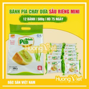 Bánh pía chay dứa không trứng mini Tân Huê Viên 12 bánh (túi 500g)