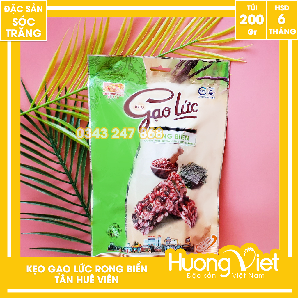 Kẹo gạo lức Tân Huê Viên gồm 4 vị - Hương Việt Mart