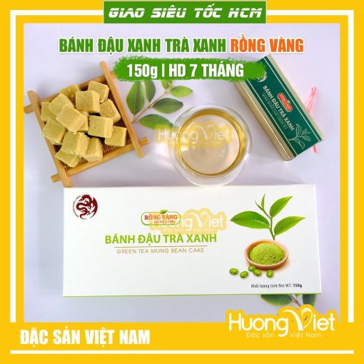 Bánh đậu xanh Rồng Vàng trà xanh 150g - Hương Việt Mart