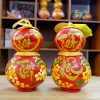 Giỏ tre cặp rượu dừa hồ lô Bến Tre vẽ thư pháp Tài Lộc – Rượu dừa tết 2024 – mẫu 3