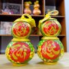 Giỏ tre cặp rượu dừa hồ lô vẽ thư pháp Tài Lộc – Rượu dừa Bến Tre 2024 - mẫu 2
