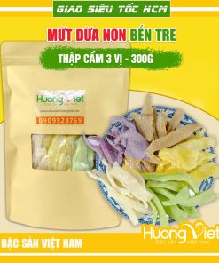 Mứt dừa non Bến Tre Tết 2024, đặc sản mứt dừa mềm dẻo túi zip 300g