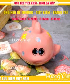 Ống heo Cá Mập tiết kiệm gốm Bát Tràng, quà lưu niệm, quà tặng sinh nhật