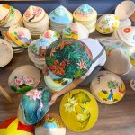 Nón lá Việt Nam vẽ tranh phong cảnh, quê hương