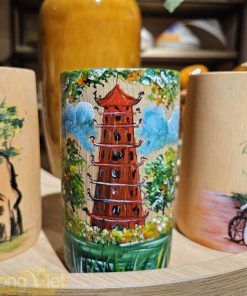 Ống tre đựng bút, cốc tre cắm hoa