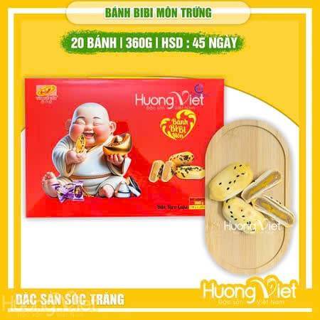Bánh pía BiBi Môn trứng mini Tân Huê Viên 360g (20 gói x 18g) Bánh pía BiBi Môn trứng mini Tân Huê Viên 360g (20 gói x 18g)
