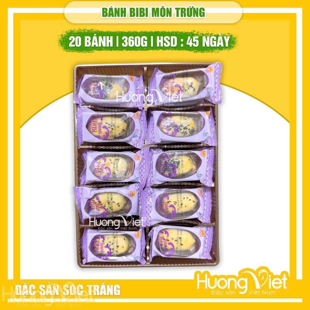Bánh pía BiBi Môn trứng mini Tân Huê Viên 360g (20 gói x 18g) Bánh pía BiBi Môn trứng mini Tân Huê Viên 360g (20 gói x 18g)
