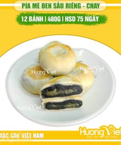 Bánh pía Mè đen sầu riêng chay Tân Huê Viên 480g túi 12 bánh