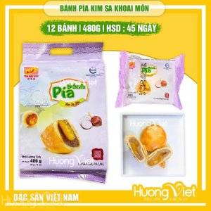 Bánh pía kim sa khoai môn trứng Tân Huê Viên túi 12 bánh 480g