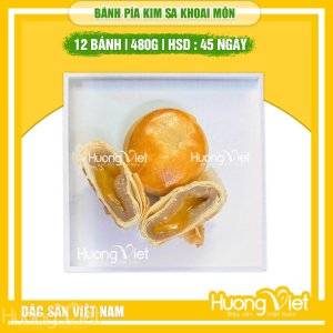 Bánh pía kim sa khoai môn trứng Tân Huê Viên túi 12 bánh 480g