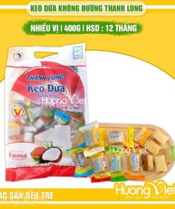 Kẹo dừa thập cẩm Thanh Long không đường Bến Tre 400G Kẹo dừa thập cẩm Thanh Long không đường Bến Tre 400G