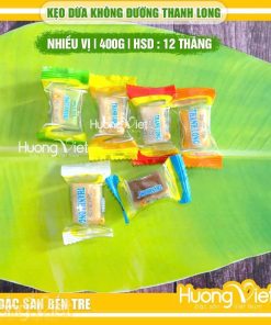 Kẹo dừa thập cẩm Thanh Long không đường Bến Tre 400G