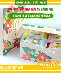 Bánh pía Tân Huê Viên 15 vị - Hộp quà Ban Mai (15 bánh x 40g) Bánh pía Tân Huê Viên 15 vị - Hộp quà Ban Mai (15 bánh x 40g)