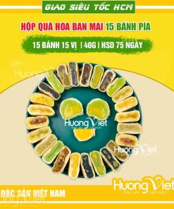 Bánh pía Tân Huê Viên 15 vị - Hộp quà Ban Mai (15 bánh x 40g)