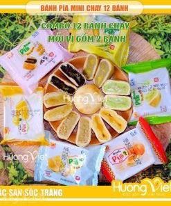 Combo hộp bánh pía chay mini 12 bánh 6 vị Tân Huê Viên Combo hộp bánh pía chay mini 12 bánh 6 vị Tân Huê Viên