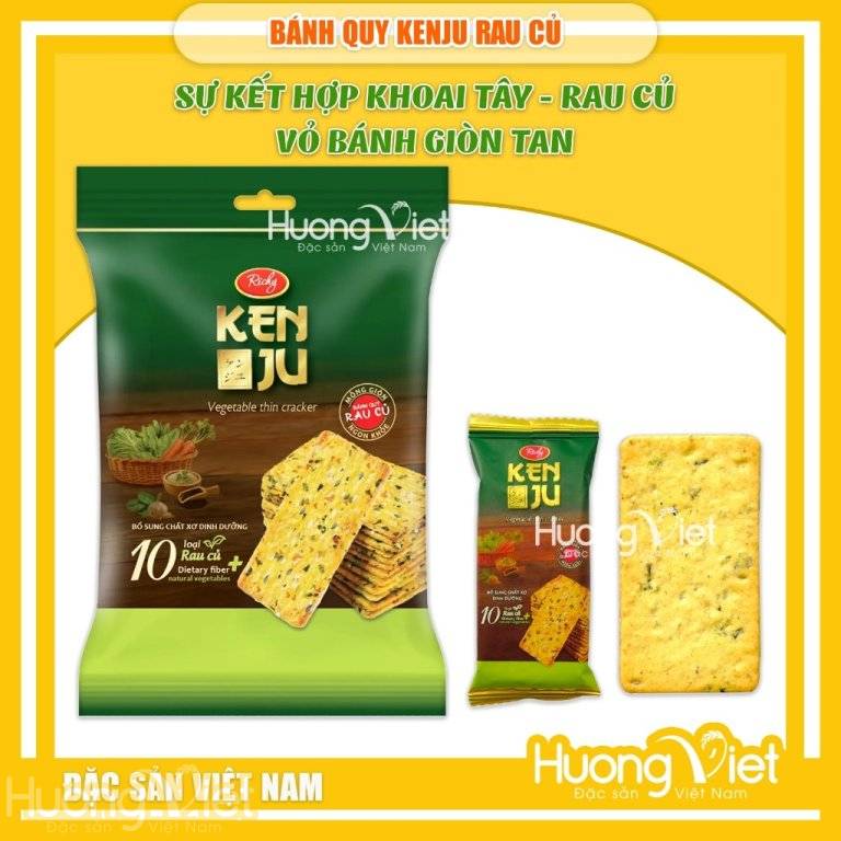 Bánh quy Kenju vị rau củ Richy giòn tan (16 gói x 12g) - Hương Việt Mart