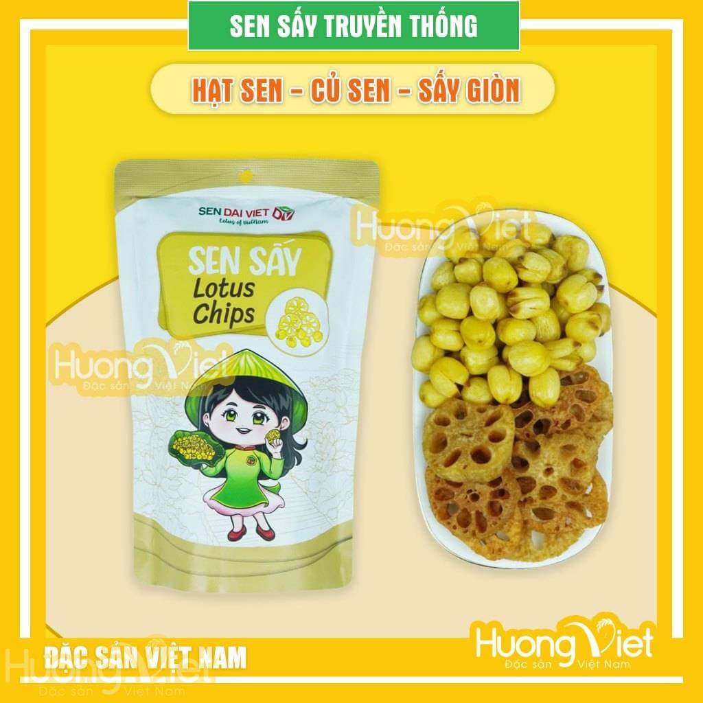 Sen sấy giòn Truyền Thống đặc sản Đồng Tháp - Đại Việt gói 30g Sen sấy giòn Truyền Thống đặc sản Đồng Tháp - Đại Việt gói 30g