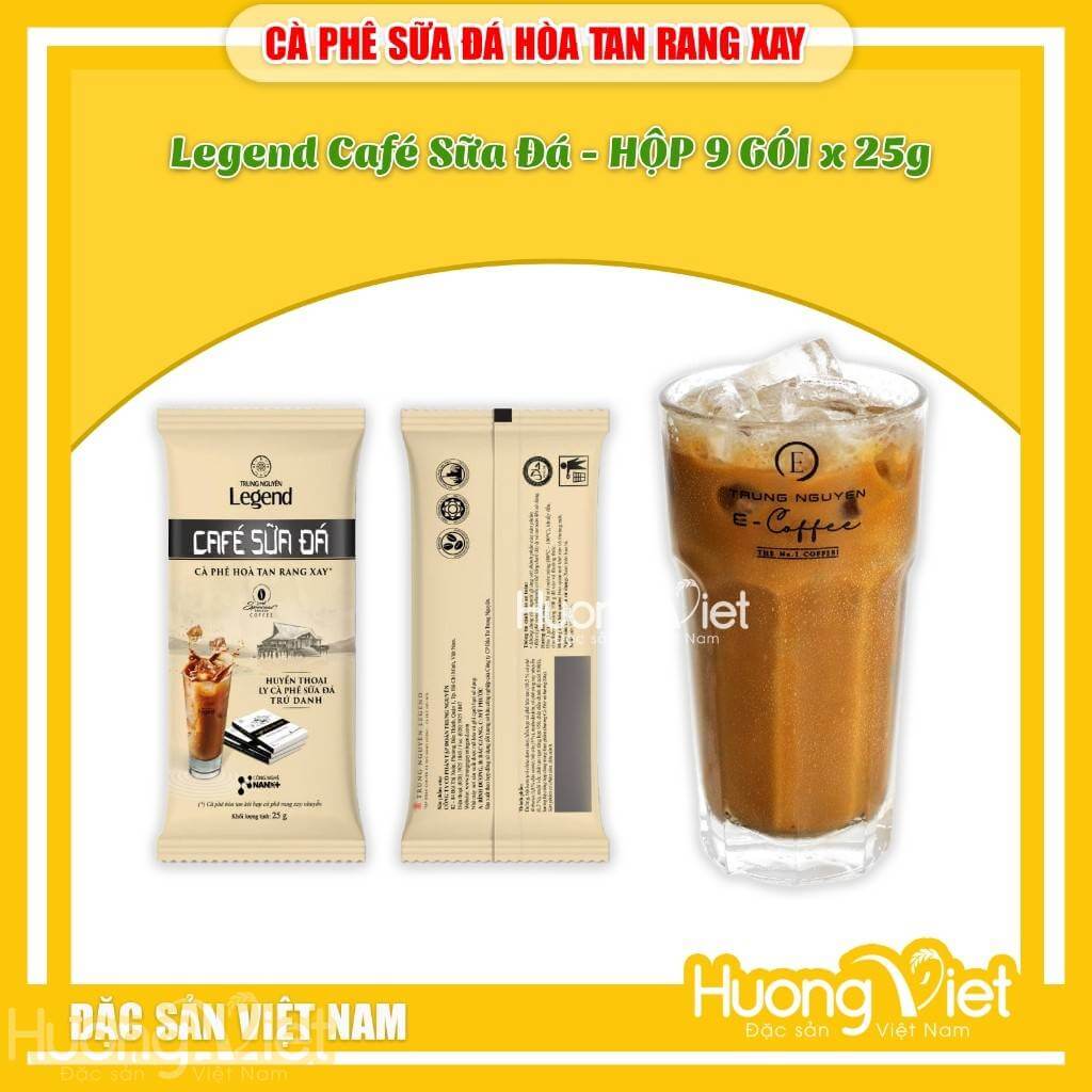 Cà phê sữa đá hòa tan Trung Nguyên Legend - Hộp 9 gói x 25gr