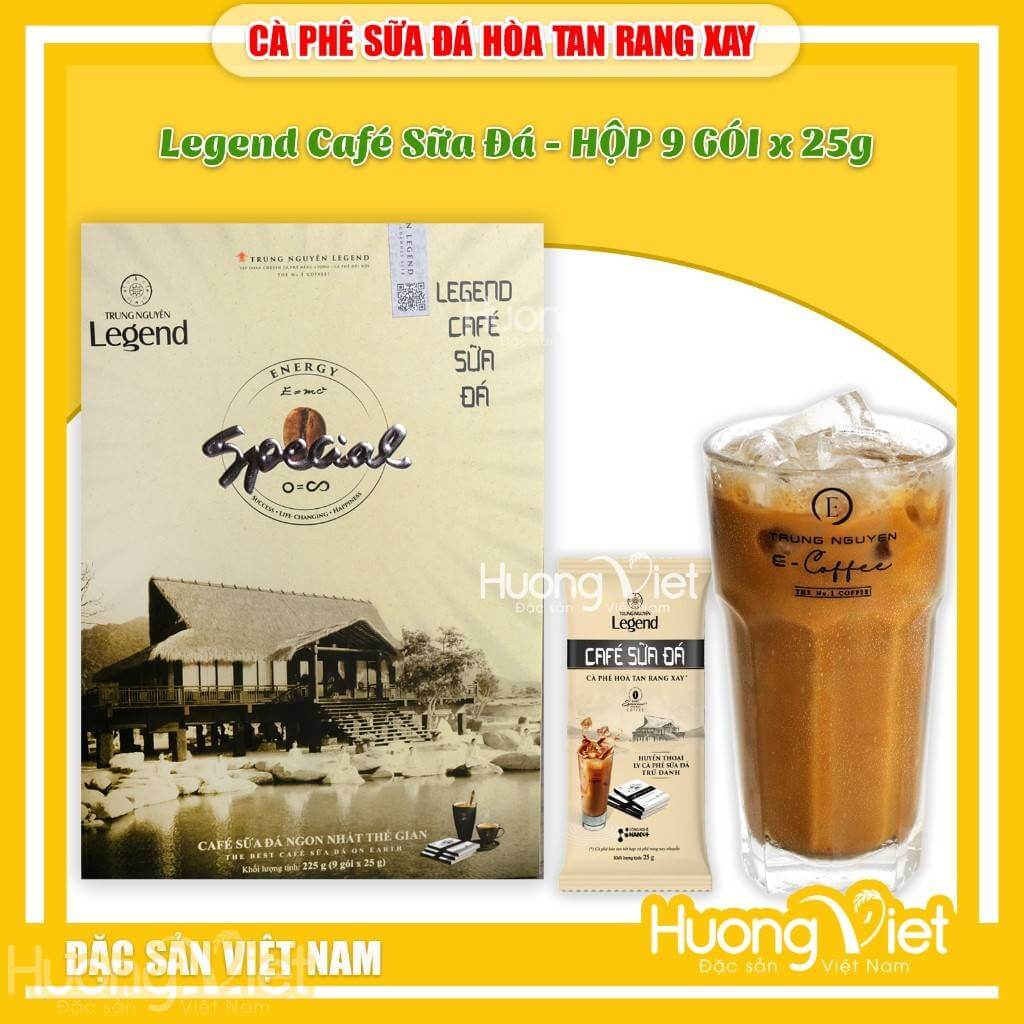 Cà phê sữa đá hòa tan Trung Nguyên Legend - Hộp 9 gói x 25gr Cà phê sữa đá hòa tan Trung Nguyên Legend - Hộp 9 gói x 25gr
