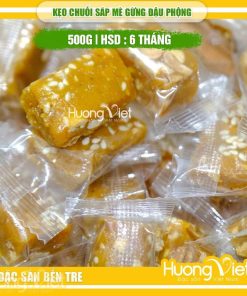 Kẹo chuối sáp dẻo mè gừng đậu phộng túi 500g - Đặc sản Bến Tre