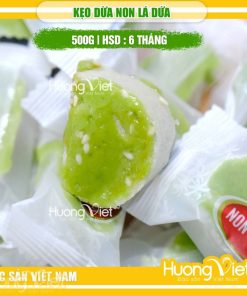 Kẹo dừa non LÁ DỨA cuộn bánh tráng Hồng Vân gói 500g