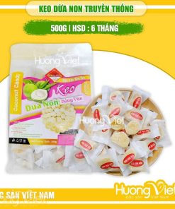 Kẹo dừa non NGUYÊN CHẤT cuộn bánh tráng Hồng Vân gói 500g Kẹo dừa non NGUYÊN CHẤT cuộn bánh tráng Hồng Vân gói 500g
