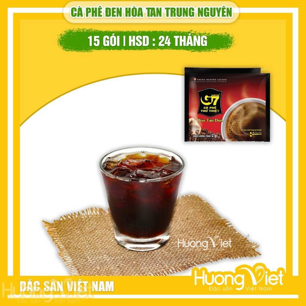 Cà phê đen hòa tan Không Đường G7 Trung Nguyên hộp 15 gói
