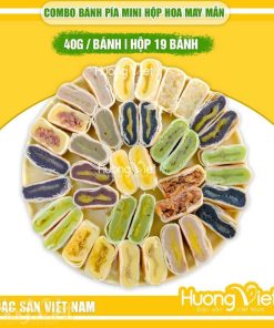 Combo hộp hoa May Mắn 19 vị bánh pía mini Tân Huê Viên