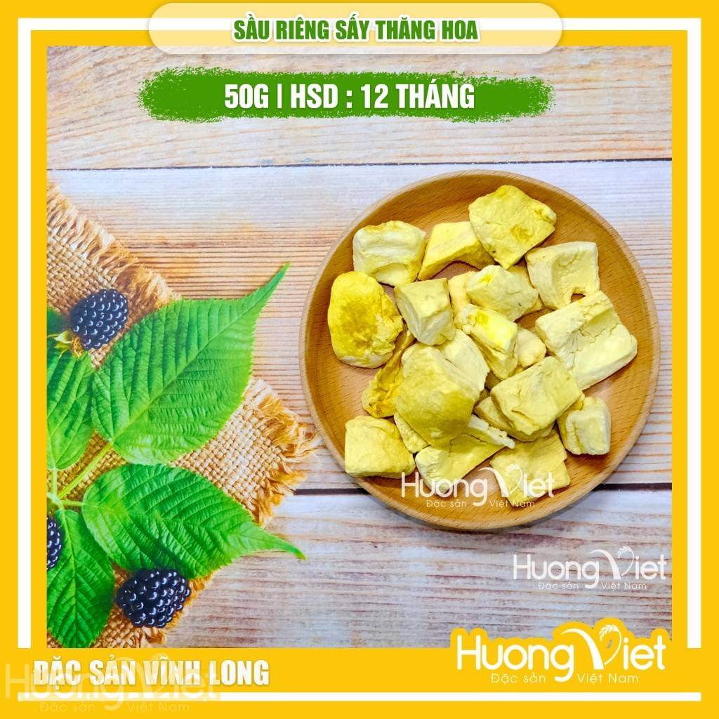 Sầu riêng sấy thăng hoa 6RI đặc sản Vĩnh Long (Túi 50g) Sầu riêng sấy thăng hoa 6RI đặc sản Vĩnh Long (Túi 50g)