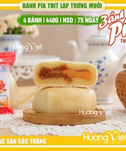Bánh pía mặn thịt lạp trứng muối Tân Huê Viên 440g (Túi 4 bánh)