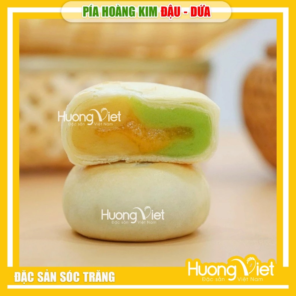Bánh pía hoàng kim Đậu - Dứa Tân Huê Viên (480g, 12 Bánh)