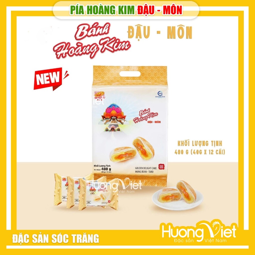 Bánh pía hoàng kim Đậu - Môn Tân Huê Viên (480g, 12 Bánh) Bánh pía hoàng kim Đậu - Môn Tân Huê Viên (480g, 12 Bánh)