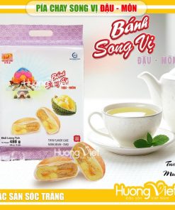 Bánh pía chay song vị Đậu - Môn Tân Huê Viên (480g, 12 bánh) Bánh pía chay song vị Đậu - Môn Tân Huê Viên (480g, 12 bánh)