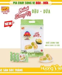 Bánh pía chay song vị Đậu - Dứa Tân Huê Viên (480g, 12 bánh) Bánh pía chay song vị Đậu - Dứa Tân Huê Viên (480g, 12 bánh)