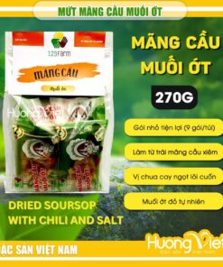 Mãng cầu xiêm sấy muối ớt 123Farm (Túi 270g) – Vị cay mặn