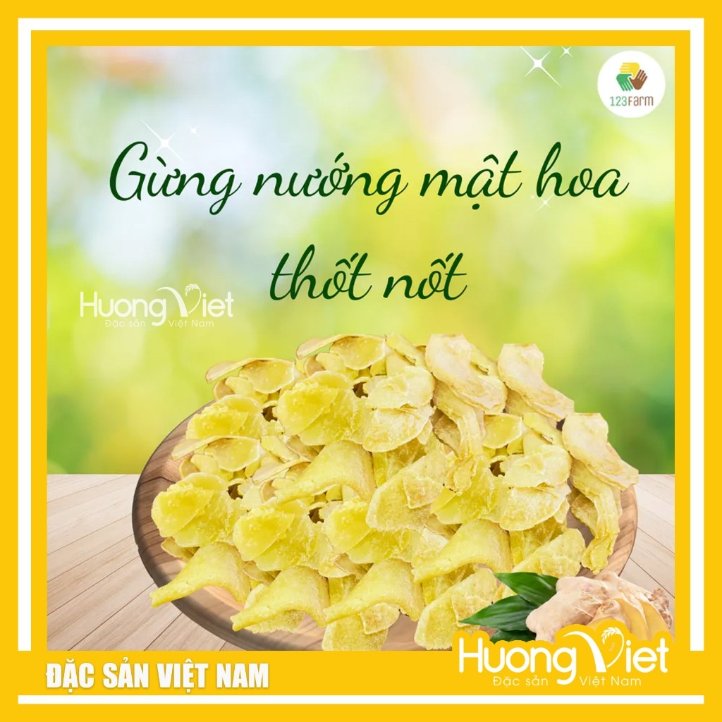 Gừng nướng mật hoa thốt nốt 123 Farm (Hộp 85g)