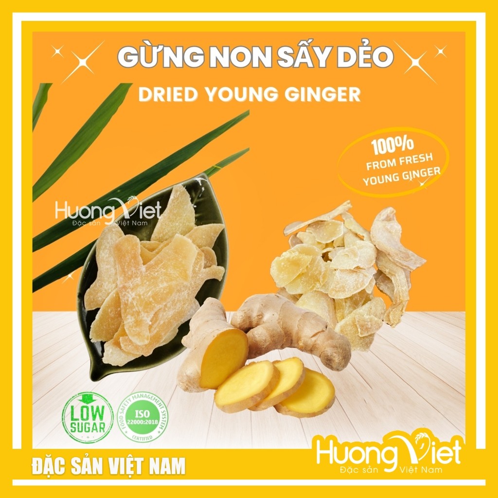 Gừng non sấy dẻo vị ít cay 123Farm (Hũ 125g)