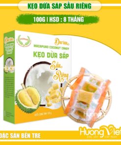 Kẹo dừa sáp sầu riêng Vicosap (Hộp 100g) - Đặc sản Trà Vinh