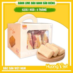 Bánh Love đậu xanh sầu riêng trứng muối (Hộp 432g/24 bánh)